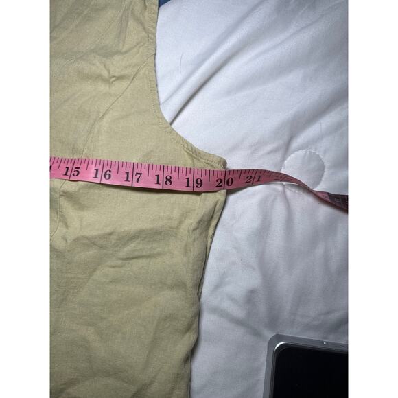 NWT Madewell tan button down linen single breasted tank top womens 10 coastal - Picture 4 of 7